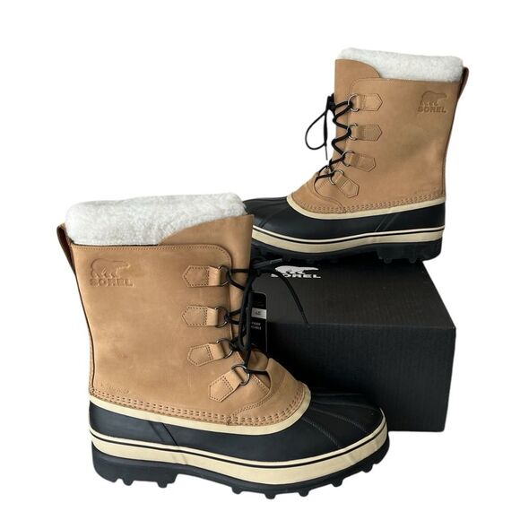 Sorel Men’s Caribou Leather Waterproof Snow Outdoor Boots Size 14 NEW NWT - Picture 4 of 11